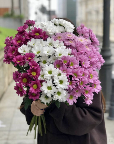 Букет&quot;Геометрия цвета&quot; из хризантем — Цветочный король