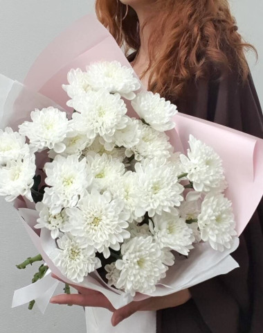 Букет кустовых хризантем Алтай (5 шт) &mdash; Цветочный король