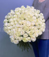 101 Белая роза . Цветы Владивосток фото 1 — Цветочный король