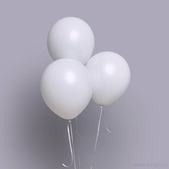  Воздушные шары "Белый латекс"(3 шт) 