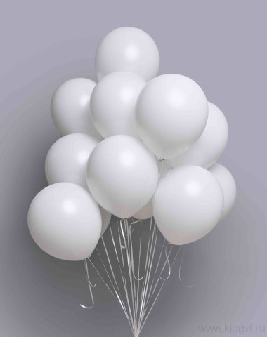 Воздушные шары "Белый латекс" (15 шт) &mdash; Цветочный король