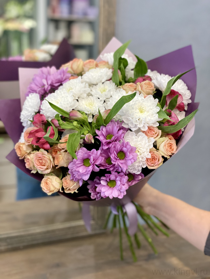 Букет " Сиреневая дымка". Цветы Владивосток фото 1 — Цветочный король