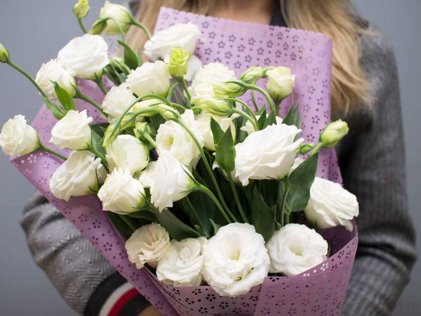 Белоснежные эустомы