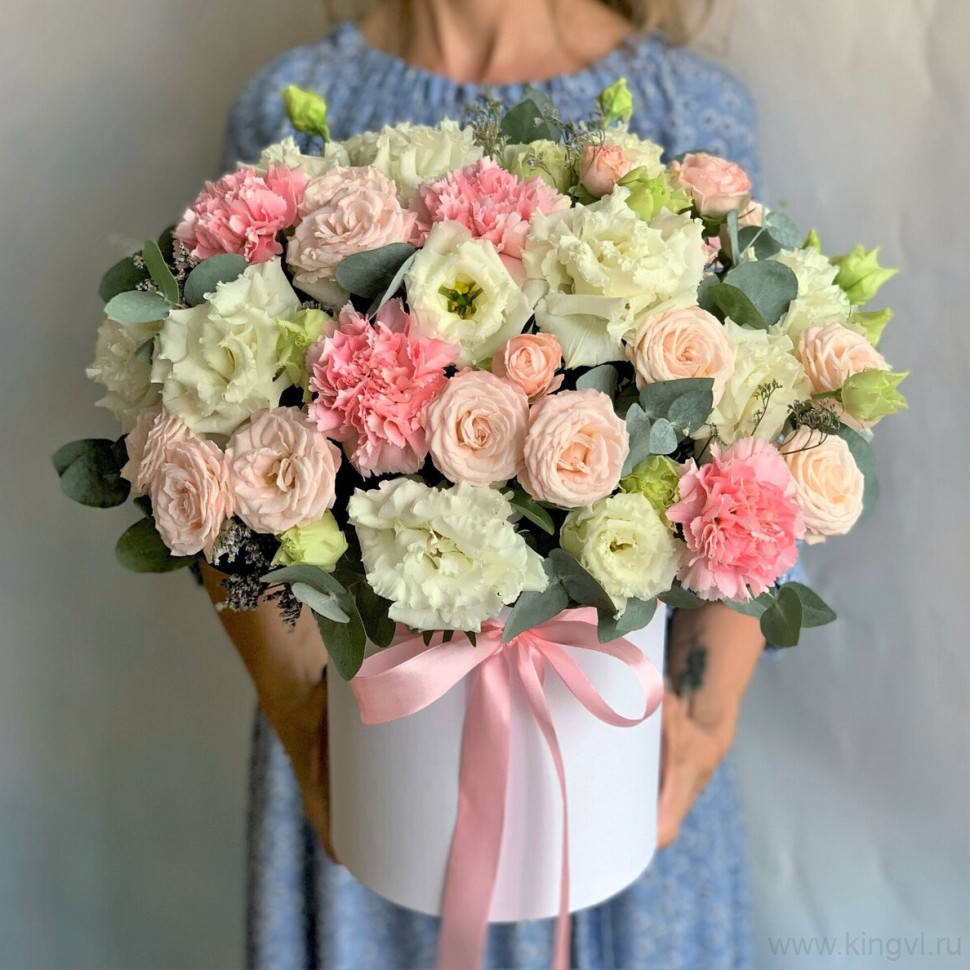 Авторская композиция "Розовый шелк" . Цветы Владивосток фото 1 &mdash; Цветочный король