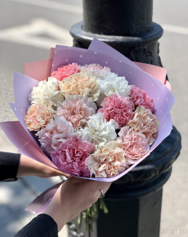 Букет из 15 диантусов ( гвоздик) — Цветочный король