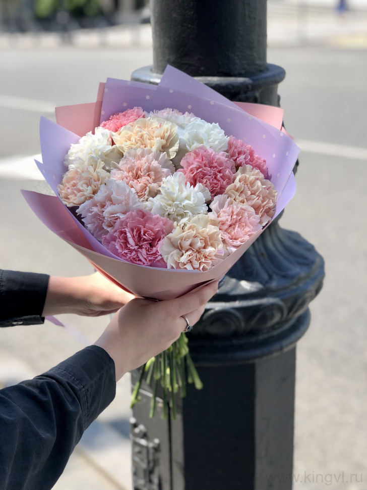 Букет из 15 диантусов ( гвоздик). Цветы Владивосток