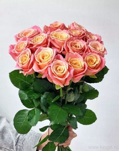 Букет из 15 роз &quot;Мисс Пигги&quot; — Цветочный король