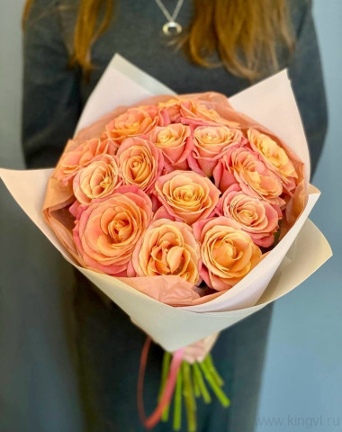 Букет из 15 роз &quot;Мисс Пигги&quot; — Цветочный король