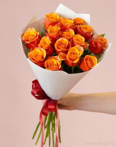 Букет из 15 огненных роз  — Цветочный король