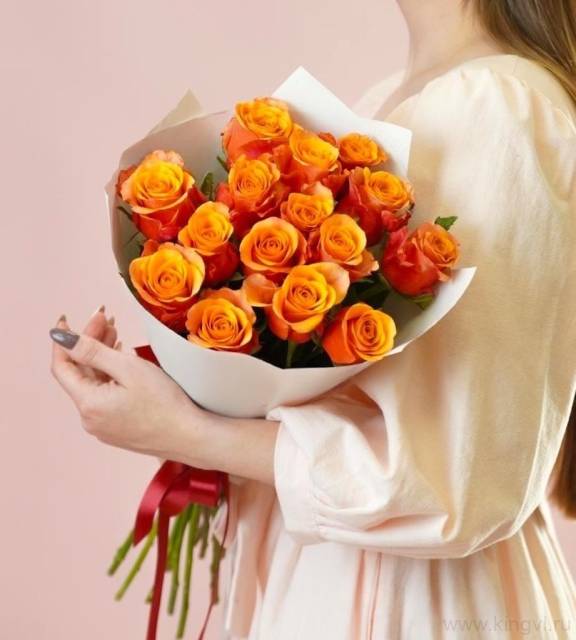 Букет из 15 огненных роз 