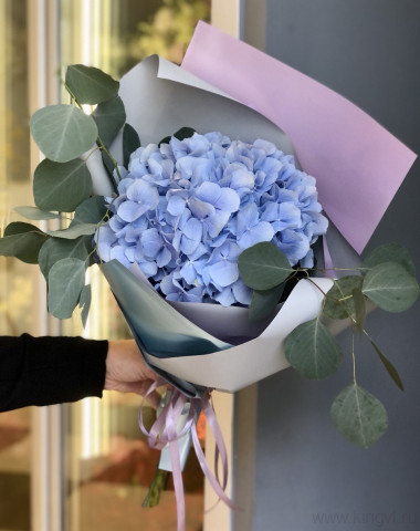 Букет из гортензии и эвкалипта — Цветочный король