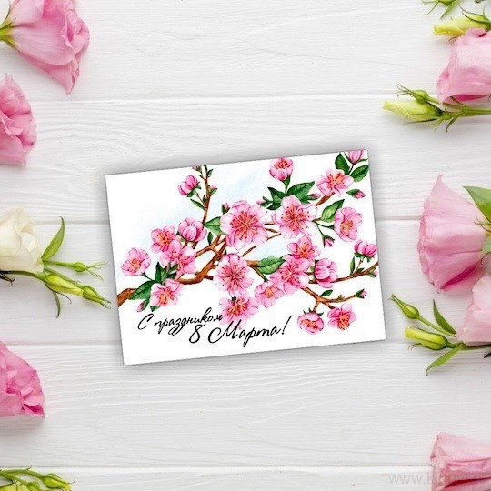 Букетная открытка (на выбор). Цветы Владивосток