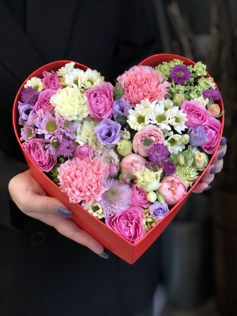 Композиция в коробке Сердце