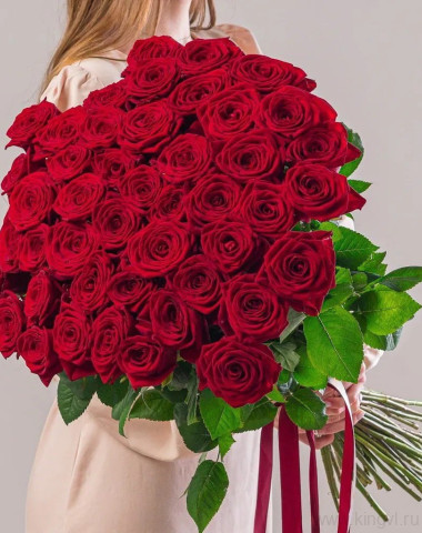 Букет из 51 красной розы (70см) — Цветочный король