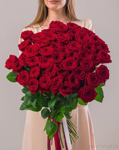 Букет из 51 красной розы (70см) — Цветочный король