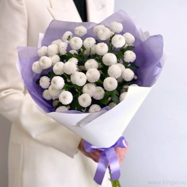 Букет хризантем "Коконат"