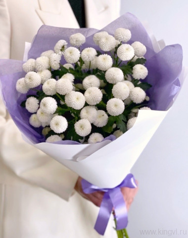 Букет хризантем &quot;Коконат&quot; — Цветочный король