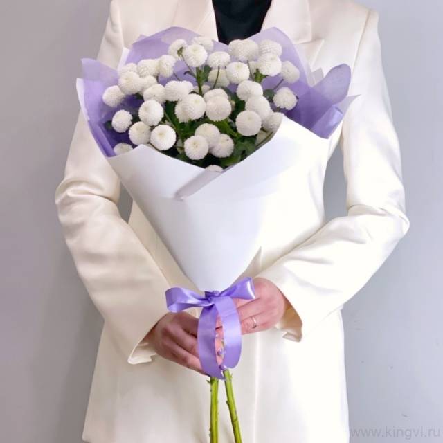 Букет хризантем "Коконат"