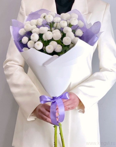 Букет хризантем &quot;Коконат&quot; — Цветочный король