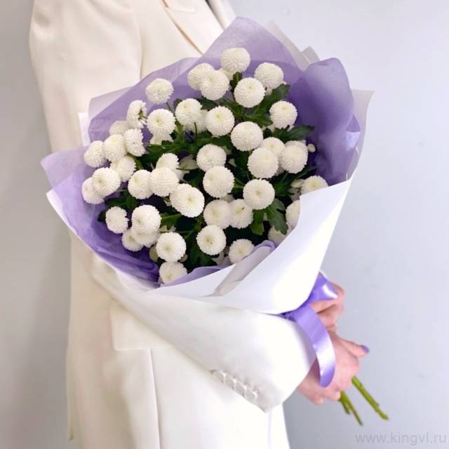 Букет хризантем "Коконат"