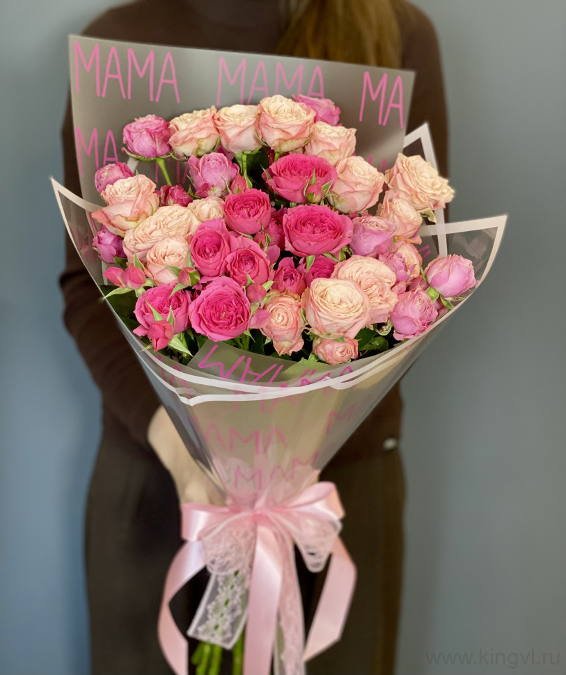 Букет из кустовой розы. Цветы Владивосток фото 1 — Цветочный король