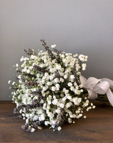 Букет из гипсофилы и лаванды (сухоцветы) — Цветочный король