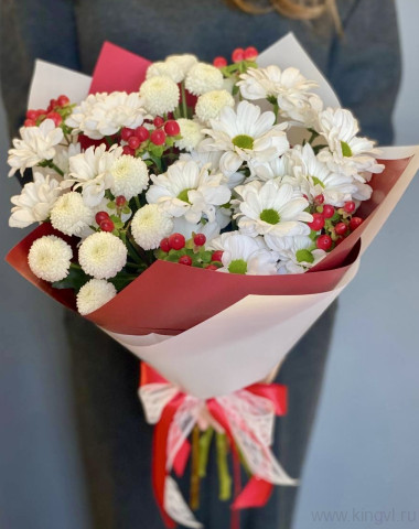 Букет &quot; Гармония&quot; с хризантемами — Цветочный король