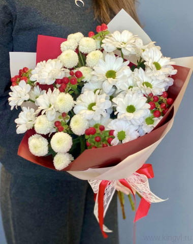 Букет &quot; Гармония&quot; с хризантемами — Цветочный король