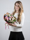 Весенний букет из гиацинтов, тюльпанов и роз. Цветы Владивосток фото 3 — Цветочный король
