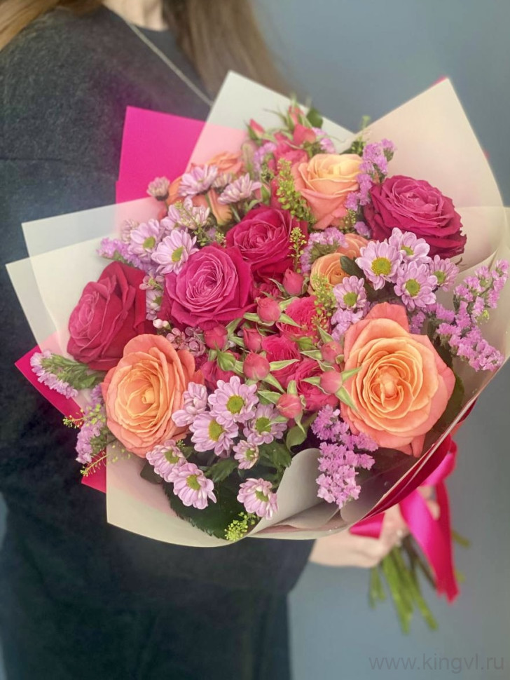 Букет " Соброние чувств". Цветы Владивосток фото 1 — Цветочный король