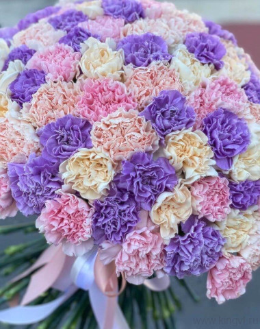 Букет из 101 сортовой гвоздики  — Цветочный король