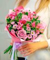 Букет из роз и хризантем сантини. Цветы Владивосток фото 3 — Цветочный король