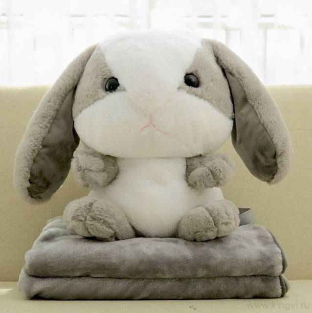 Кролик-рюкзак с пледом 