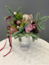 Новогодняя композиция в стекляной вазе. Цветы Владивосток фото 4 &mdash; Цветочный король
