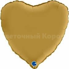 Фольгированный шар "Сердце"золото. Цветы Владивосток фото 1 — Цветочный король