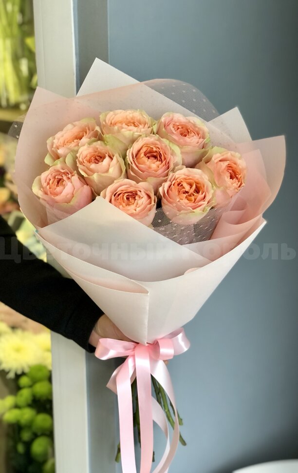 Букет из  садовых роз. Цветы Владивосток фото 1 — Цветочный король