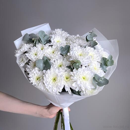 Букет из белой хризантемы. Цветы Владивосток