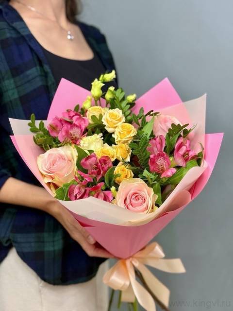 Сборный букет "Розовый закат"