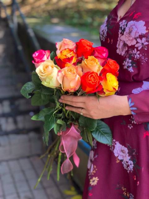 Микс"Страстный" 11 роз 