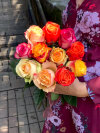 Микс"Страстный" 11 роз . Цветы Владивосток фото 2 — Цветочный король
