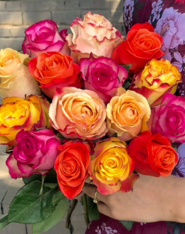 Микс &quot;Bright&quot; 15 роз  — Цветочный король