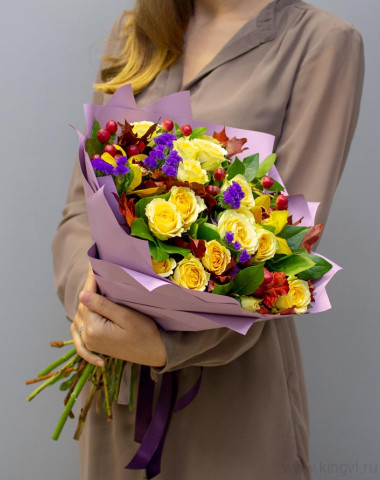 Букет из роз и орхидей — Цветочный король