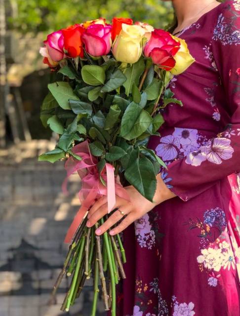 Микс "Страстный" 25 роз 