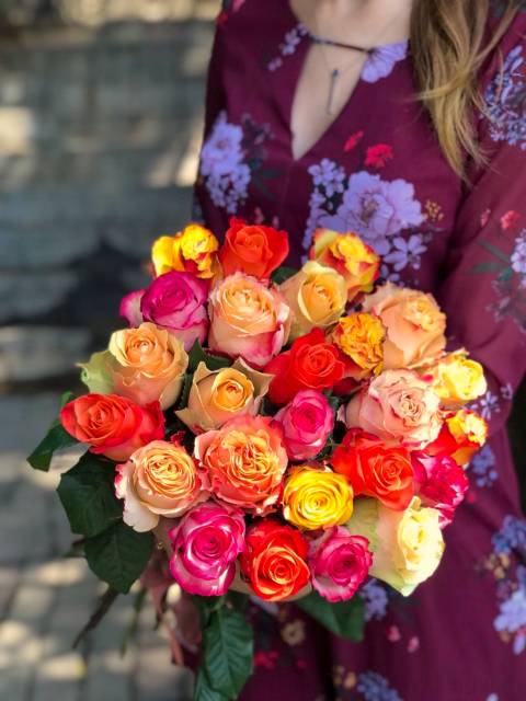 Микс "Страстный" 25 роз 