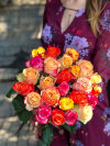 Микс "Страстный" 25 роз . Цветы Владивосток фото 1 — Цветочный король