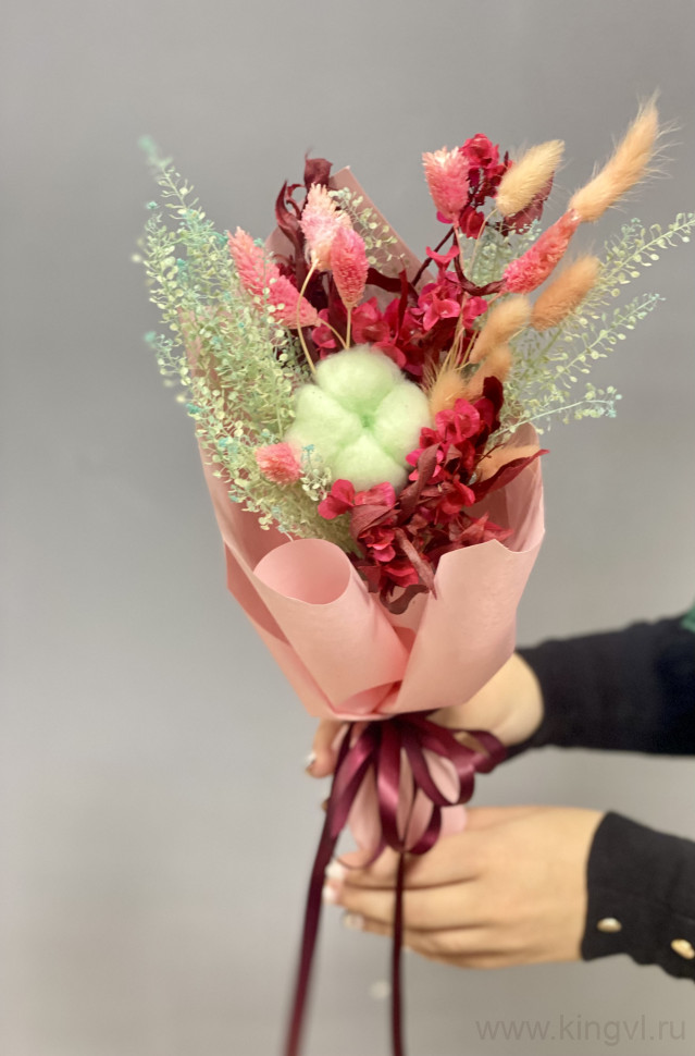 Мини-букет из сухоцветов. Цветы Владивосток фото 1 — Цветочный король