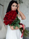 Большой букет высоких роз. Цветы Владивосток фото 1 — Цветочный король