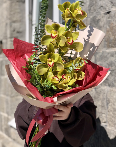 Букет «Экзотика»с орхидеей — Цветочный король