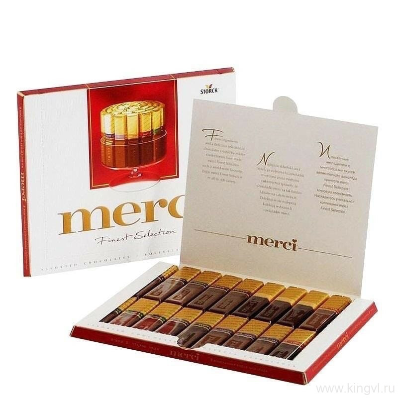 Конфеты Merci ( 250 г). Цветы Владивосток фото 1 &mdash; Цветочный король